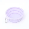 Macaron-colored pet silicone folding bowl with hook, portable outdoor dog bowl, cat bowl, outdoor travel water bowl, pet feeding and drinking basin, pet outdoor supplies Application Scenario